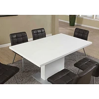 Élégante table de salle à manger rectangulaire contemporaine à 6 places - Blanc