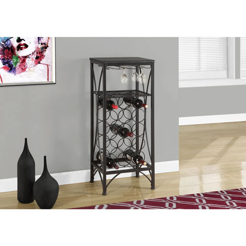 Porte-bouteilles à 15 bouteilles de vin de Monarch avec supports de verres à pied