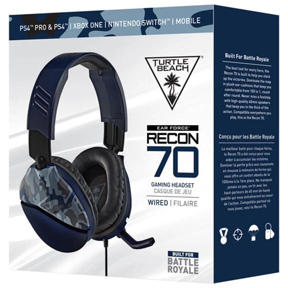 Casque de jeu Ear Force Recon 70 de Turtle Beach - Camouflage bleu