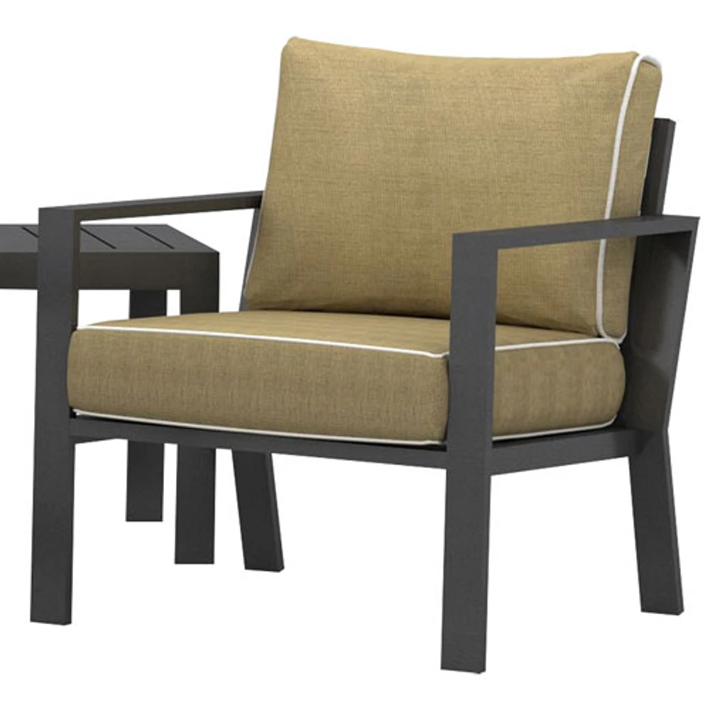 Portofino Powder Coated Aluminum Patio Arm Chair - Grey/Beige