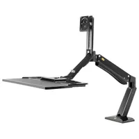 North Bayou FC40 24" - 35" Ergonomic Sit/Stand Desktop Workstation with Keyboard Tray - Black