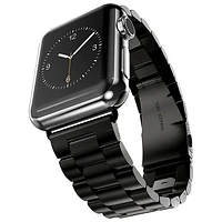 Bracelet en acier inoxydable de StrapsCo pour Apple Watch de 38 mm/40 mm - Noir