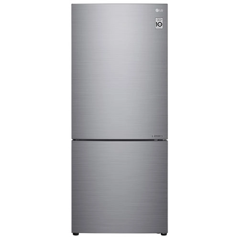 LG 28" 14.7 Cu. Ft. Counter-Depth Bottom Freezer Refrigerator (LBNC15251V) - Platinum Silver