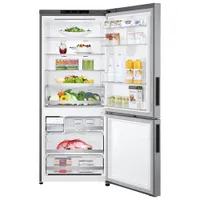 LG 28" 14.7 Cu. Ft. Counter-Depth Bottom Freezer Refrigerator (LBNC15251V) - Platinum Silver