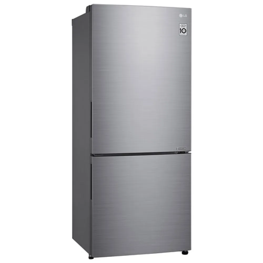 LG 28" 14.7 Cu. Ft. Counter-Depth Bottom Freezer Refrigerator (LBNC15251V) - Platinum Silver