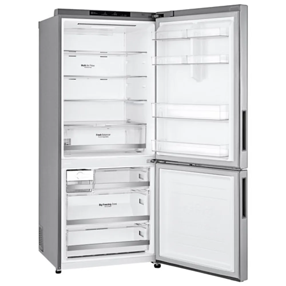 LG 28" 14.7 Cu. Ft. Counter-Depth Bottom Freezer Refrigerator (LBNC15251V) - Platinum Silver