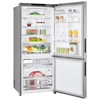 LG 28" 14.7 Cu. Ft. Counter-Depth Bottom Freezer Refrigerator (LBNC15251V) - Platinum Silver