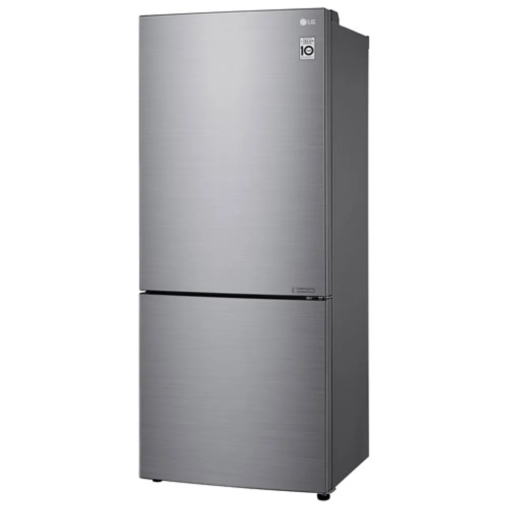 LG 28" 14.7 Cu. Ft. Counter-Depth Bottom Freezer Refrigerator (LBNC15251V) - Platinum Silver