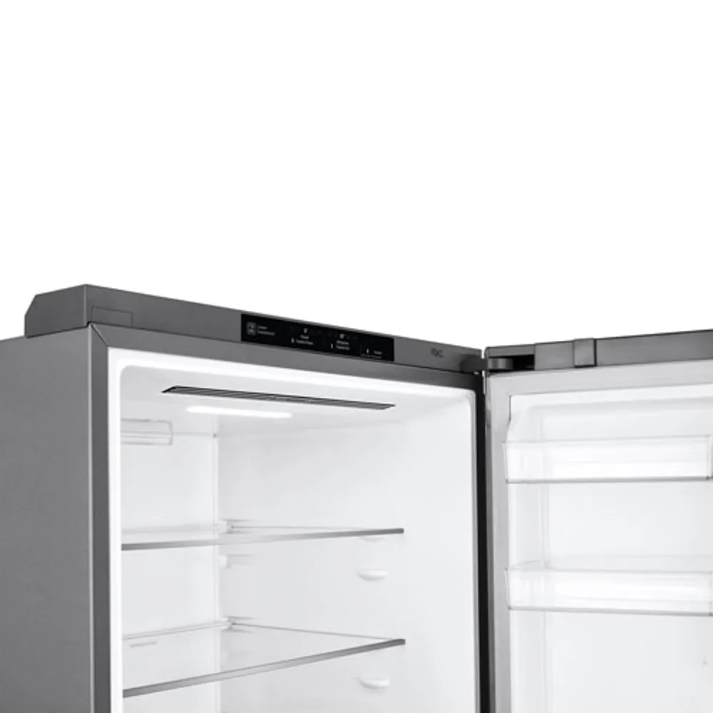 LG 28" 14.7 Cu. Ft. Counter-Depth Bottom Freezer Refrigerator (LBNC15251V) - Platinum Silver