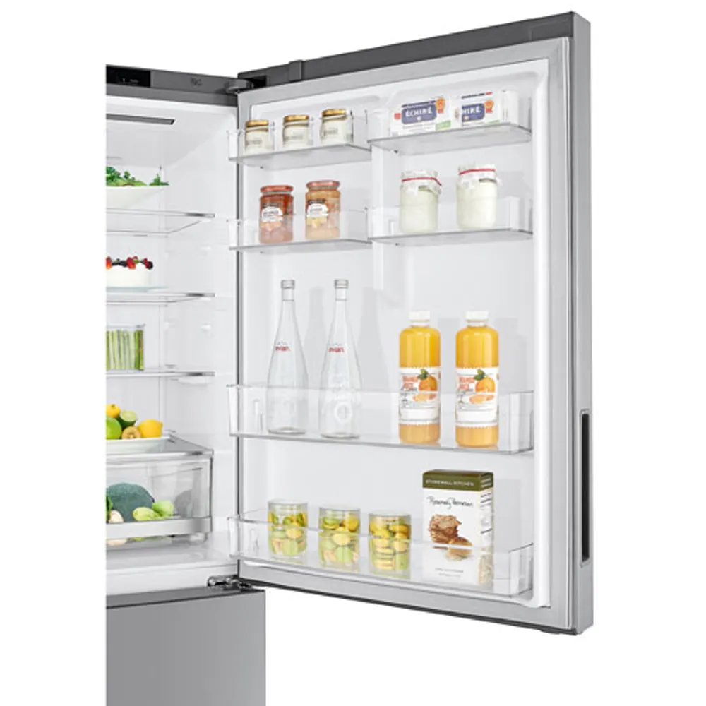 LG 28" 14.7 Cu. Ft. Counter-Depth Bottom Freezer Refrigerator (LBNC15251V) - Platinum Silver