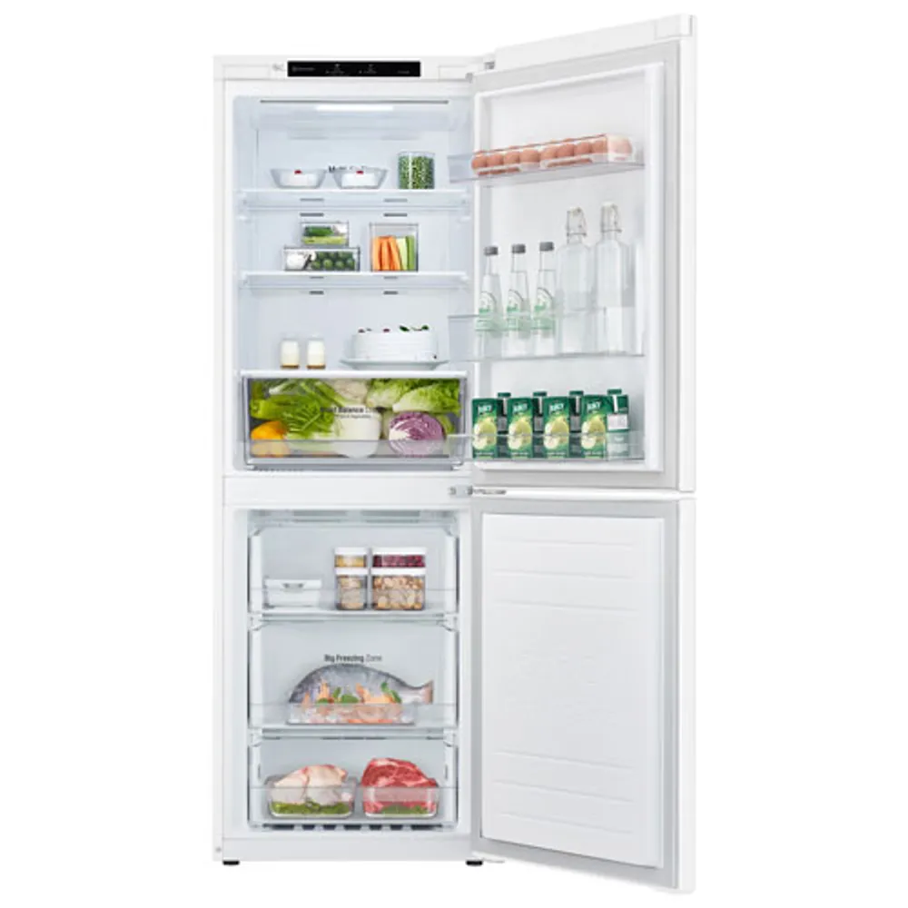 LG 24" 10 Cu. Ft. Bottom Freezer Refrigerator with LED Lighting (LRDNC1004W) - White