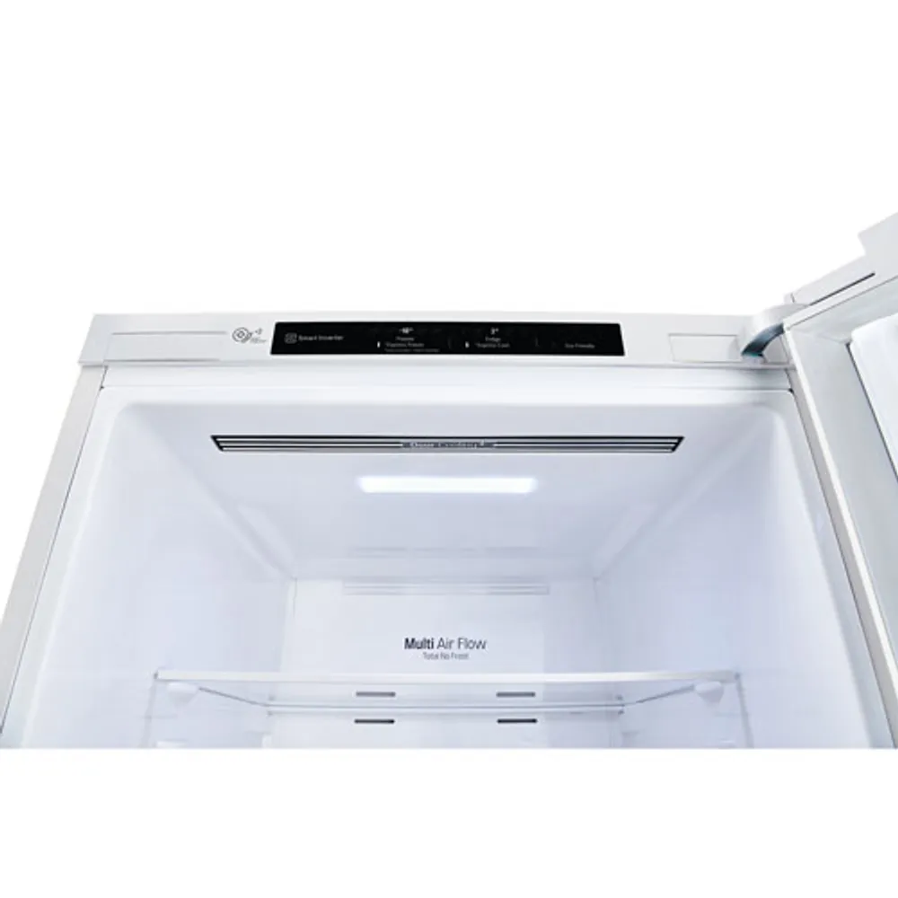 LG 24" 10 Cu. Ft. Bottom Freezer Refrigerator with LED Lighting (LRDNC1004W) - White