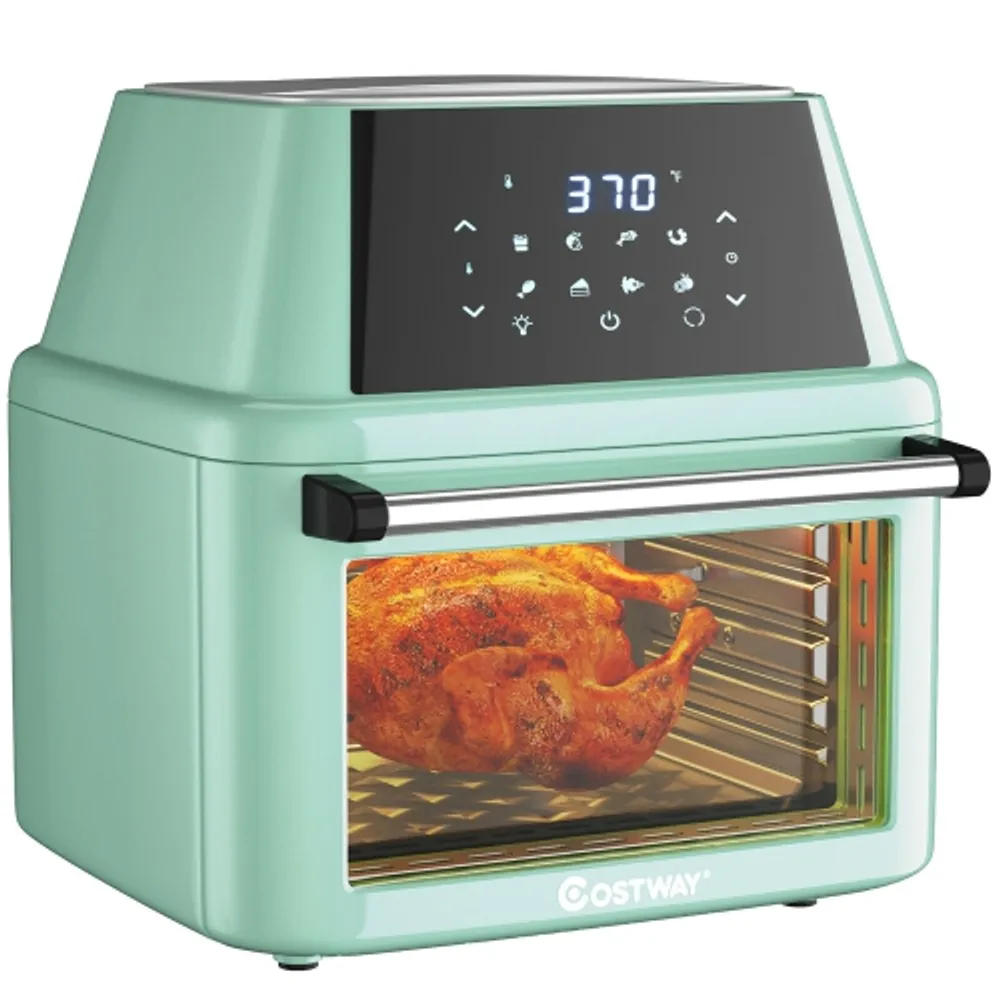 16-in-1 Air Fryer 15.5 qt Toaster Rotisserie Dehydrator Oven, Black