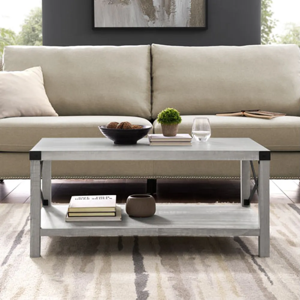 Winmoor Home Transitional Rectangular Coffee Table - Stone Grey