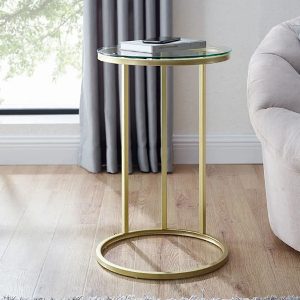 Winmoor Home Transitional Circular Accent Table - Gold