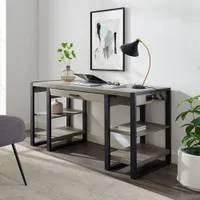 Winmoor Home 59" Computer Desk with Drawer - Grey Wash