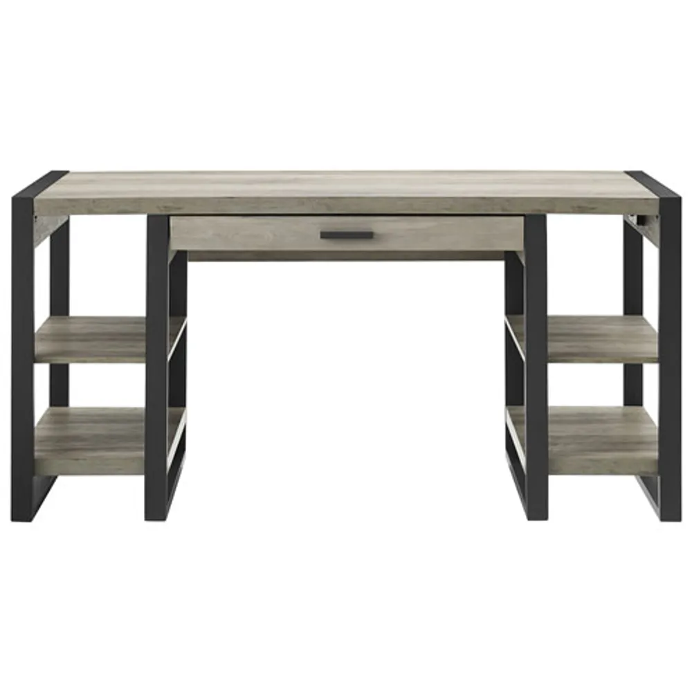 Winmoor Home 59" Computer Desk with Drawer - Grey Wash