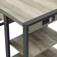 Winmoor Home 59" Computer Desk with Drawer - Grey Wash