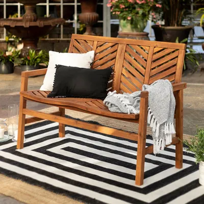 Winmoor Home Wood Patio Bench - Brown