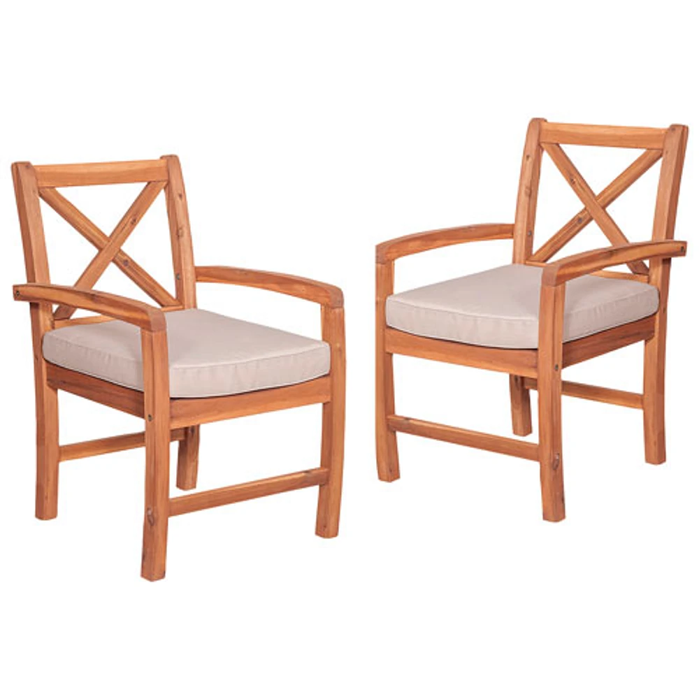 Winmoor Home Hardwood Patio Arm Chair - Set of 2 - Brown