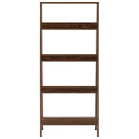 Winmoor Home 55" 4-Shelf Wood Ladder Bookcase - Dark Walnut