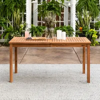 Winmoor Home Transitional 6-Seating Rectangular Outdoor Dining Table - Brown