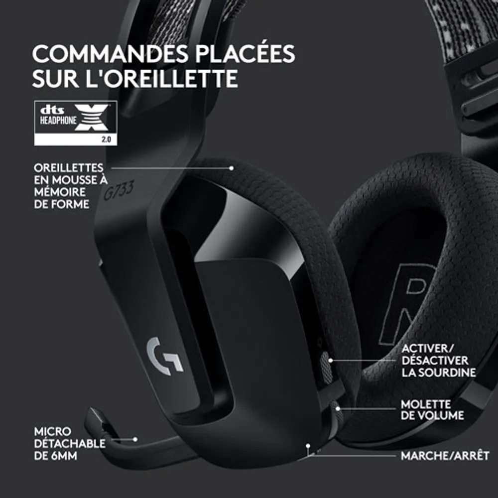 Casque de jeu sans fil RVB LIGHTSPEED G733 de Logitech