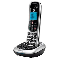 Motorola 1-Handset DECT 6.0 Cordless Phone with Answering Machine (CD4011) - Black/Silver