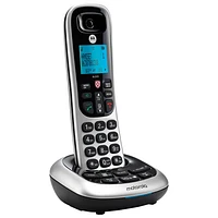 Motorola 1-Handset DECT 6.0 Cordless Phone with Answering Machine (CD4011) - Black/Silver