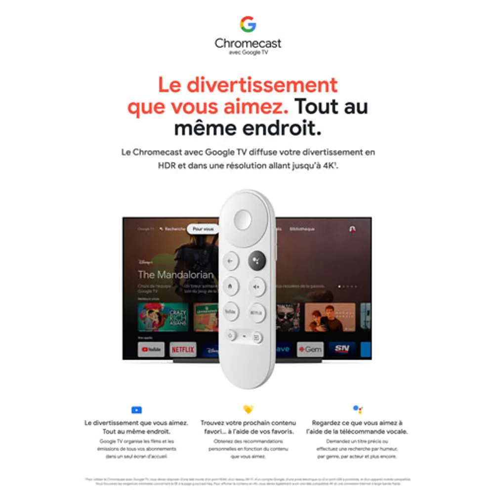 Bidrag Slagskib Passiv Google Chromecast with Google TV (4K | Galeries de la Capitale