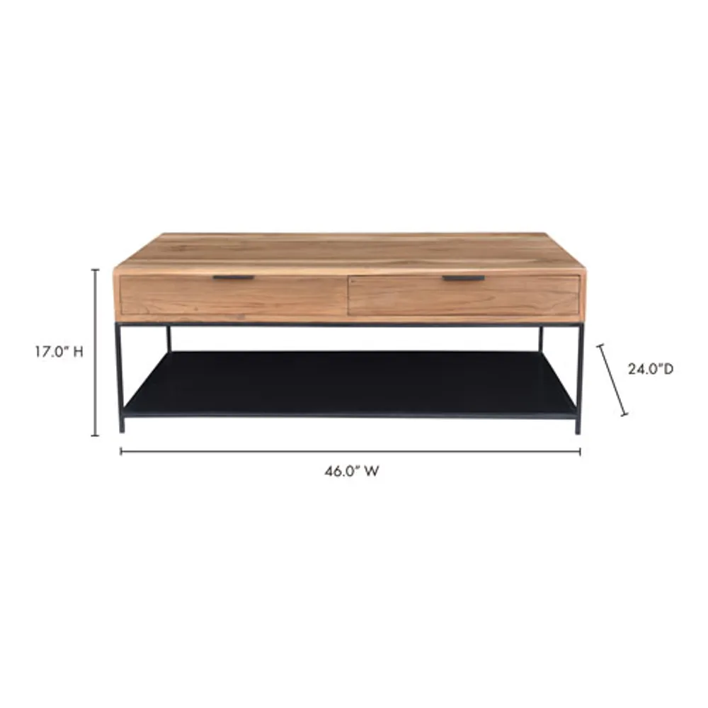 Joliet Contemporary Rectangular Coffee Table - Natural