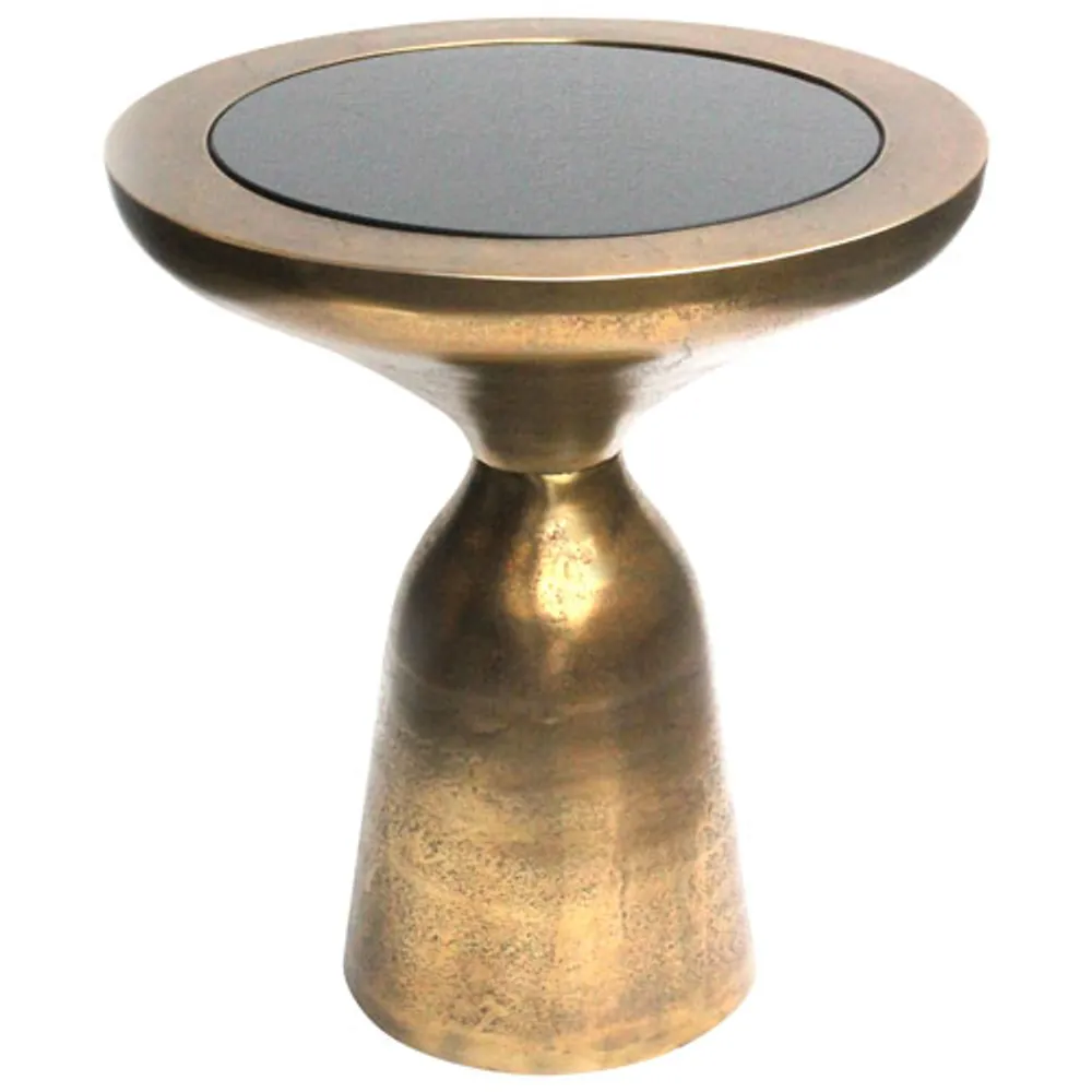 Oracle Contemporary Round Accent Table - Brass
