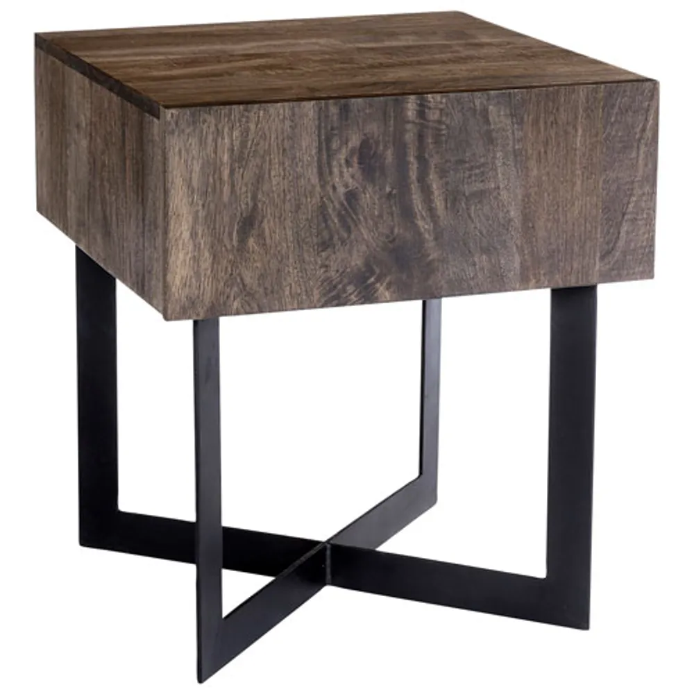 Tiburon Contemporary Square Side Table - Dark Grey-Brown