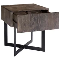 Tiburon Contemporary Square Side Table - Dark Grey-Brown
