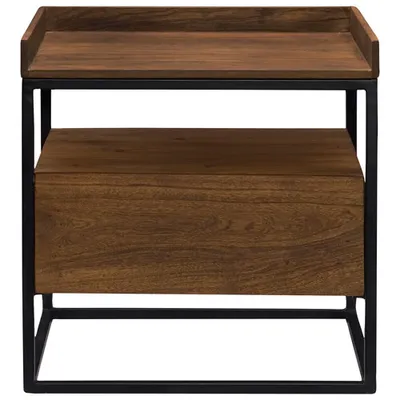 Vancouver Industrial Square Side Table - Brown