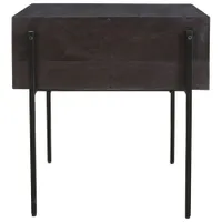 Tobin Modern Square Side Table - Charcoal/Light Brown