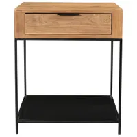 Joliet Contemporary Square Side Table - Natural