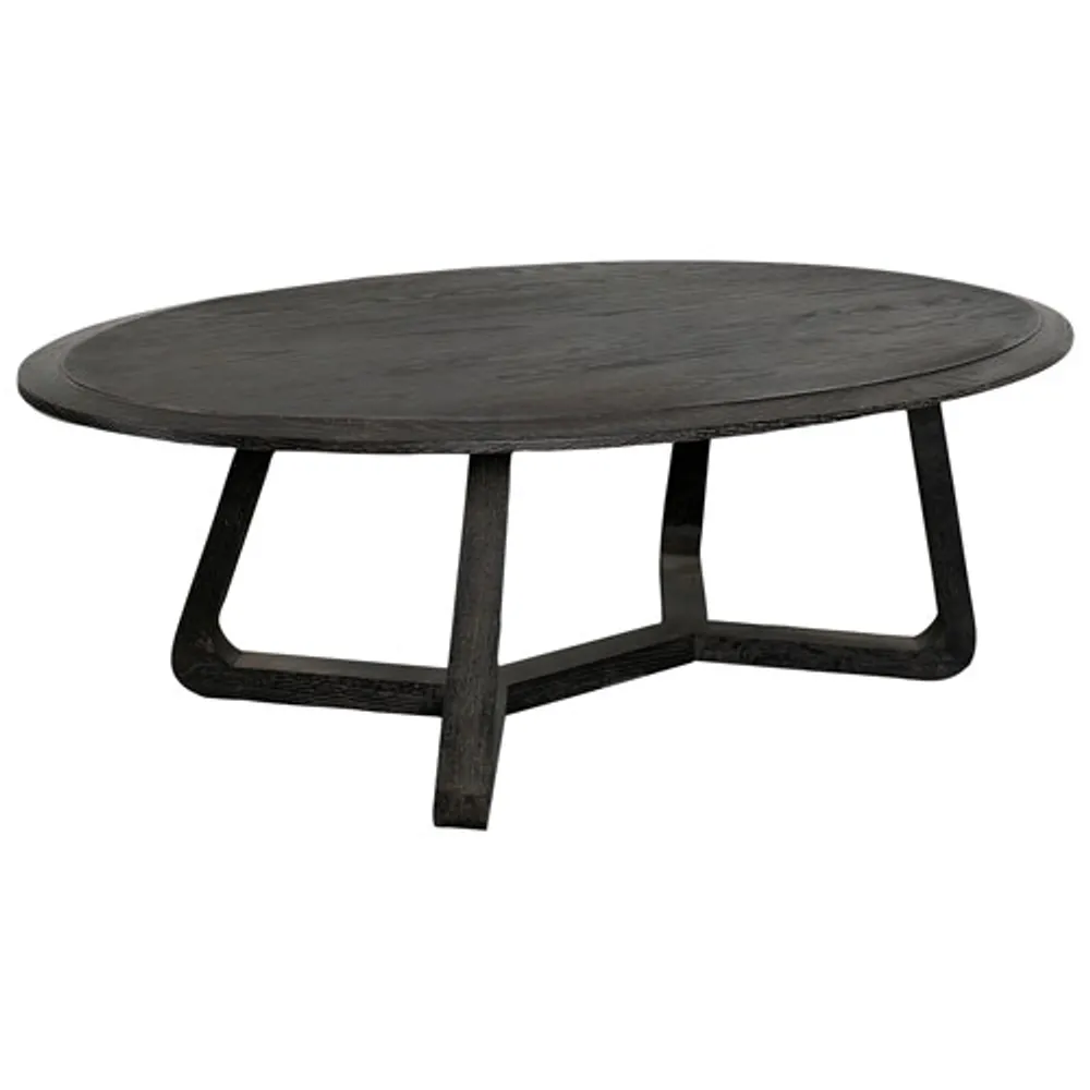 Nathan Contemporary Oval Coffee Table - Black