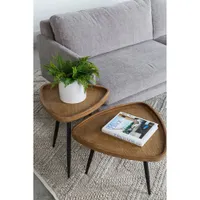 Rollo Contemporary Triangle Coffee Table - Natural