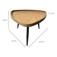 Rollo Contemporary Triangle Coffee Table - Natural