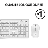 Ensemble clavier et souris optique sans fil silencieux MK295 de Logitech