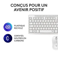 Ensemble clavier et souris optique sans fil silencieux MK295 de Logitech