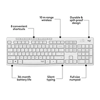 Ensemble clavier et souris optique sans fil silencieux MK295 de Logitech