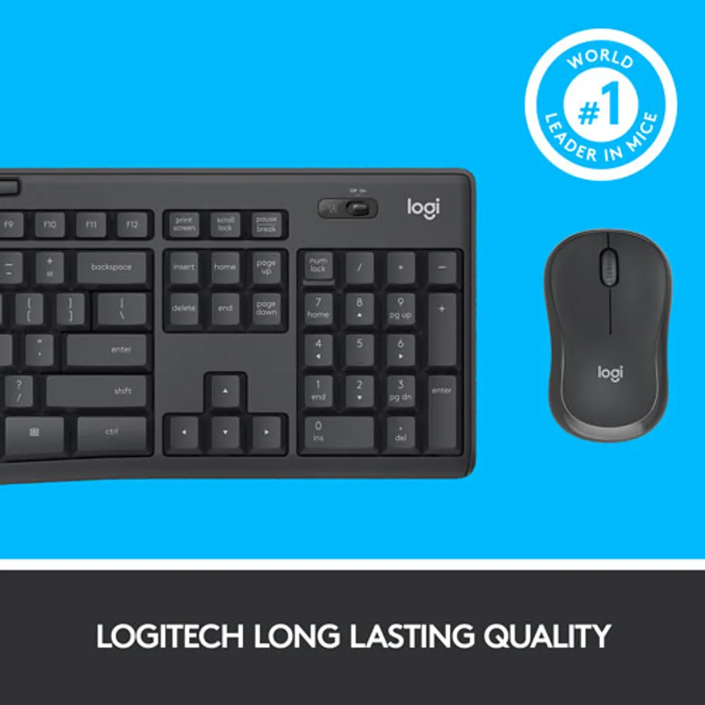 Logitech MK295 Silent Wireless Optical Keyboard & Mouse Combo - Graphite