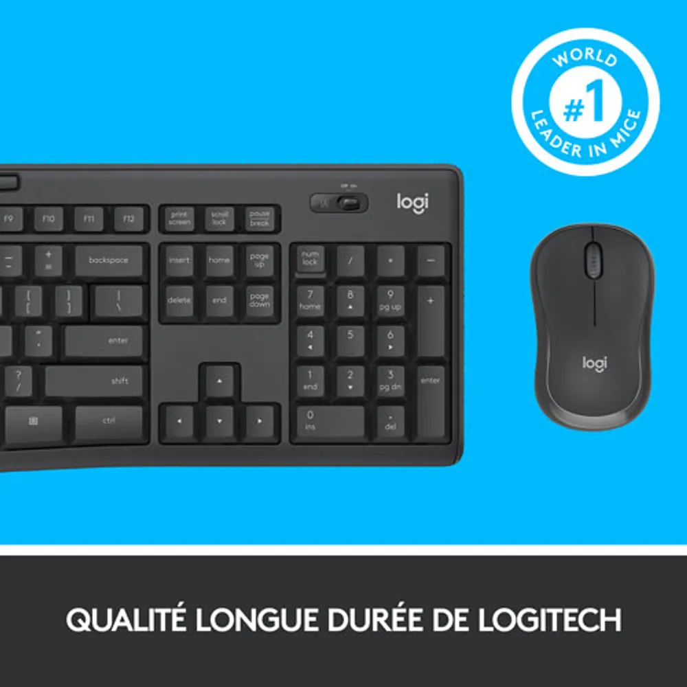 Logitech MK295 Silent Wireless Optical Keyboard & Mouse Combo - Graphite