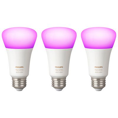 Philips Hue A19 Smart Bluetooth LED Light Bulbs - 3 Pack - White & Colour Ambiance - Only at Best Buy