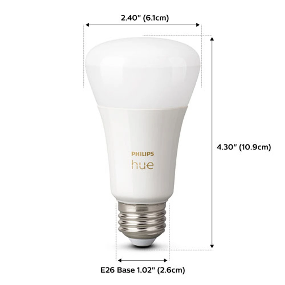 3 ampoules DEL intelligentes Bluetooth Hue A19 de Philips - Ambiance blanche et couleur - Exclusivité de Best Buy