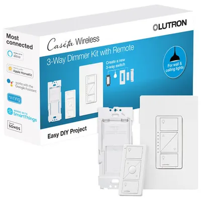 Lutron Caseta 3-Way Wireless Dimming Kit with Pico Remote Control (P-DIM-3WAY-WH-C)