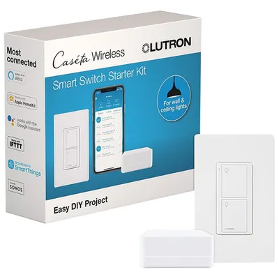 Lutron Caseta Smart Switch with Smart Bridge (P-BDG-PKG1WS-C)