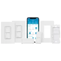 Lutron Caseta Smart Switch with Smart Bridge & Pico Remote Control (P-BDG-PKG2WS-WHC) - 2-Pack